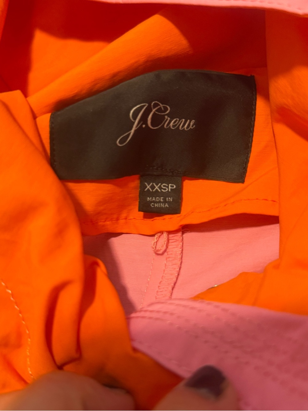J. Crew Pink rain coat  Jacket with Orange Lining - Picture 6 of 7